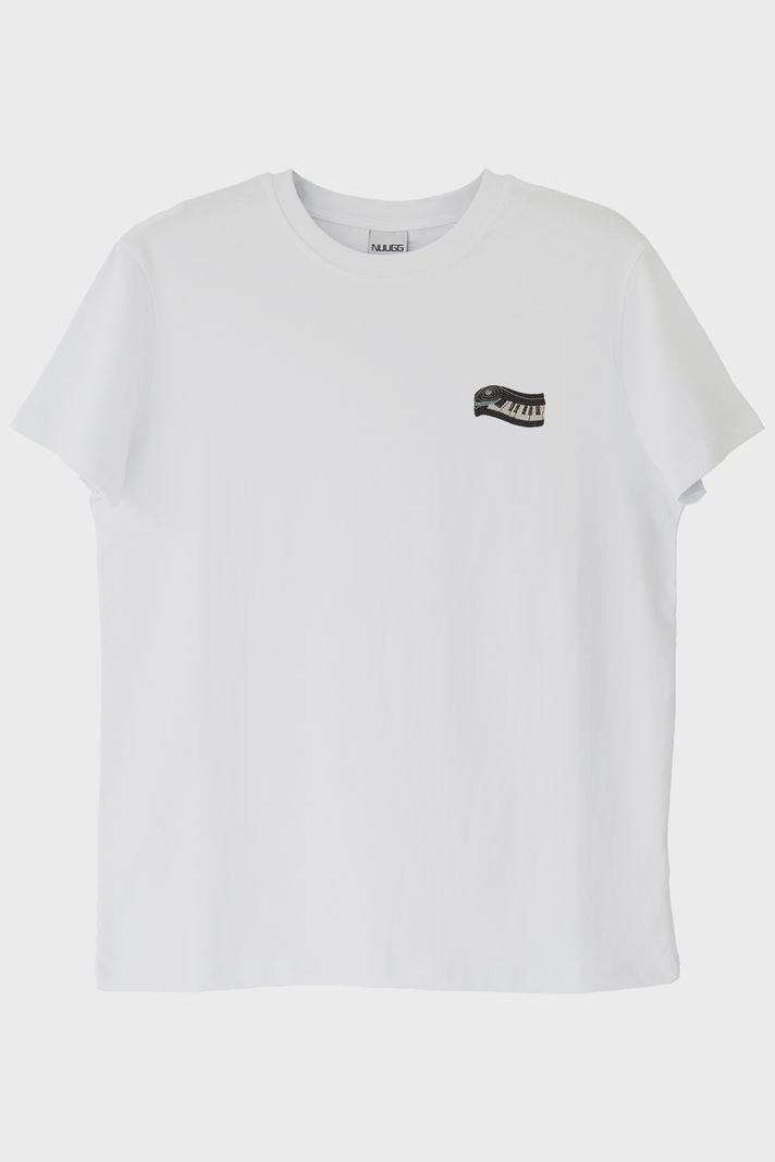 Piyano Tuşları Nakışlı Müzik T-Shirt ön görsel